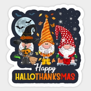 Happy Hallothanksmas Gnome Sticker